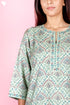 Tussar Cotton Kurta Pant And Dupatta Set In Floral Block Print